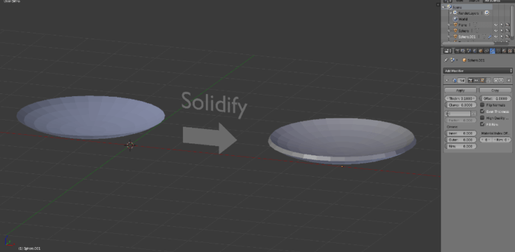 Модификатор Solidify в Blender
