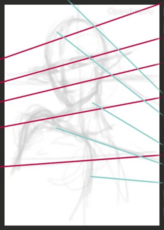 Перспективные линии при создании портрета