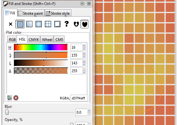 Параметры цвета при рисовании в Inkscape