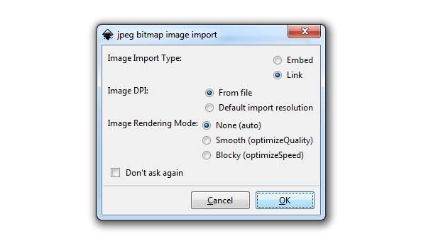 Импорт растрового изображения в Inkscape