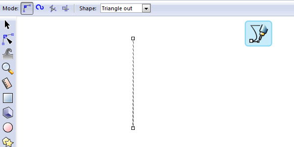 Рисование кривой треугольной формы в Inkscape