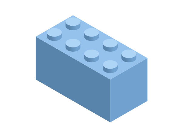 Финальный вид кирпичика Лего