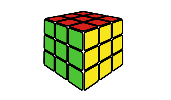 Промежуточный результат рисования кубика Рубика в Inkscape