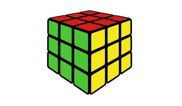 Готовый кубик Рубика, нарисованный в Inkscape
