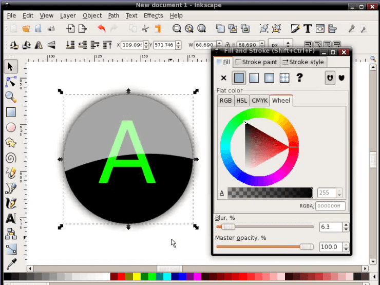 Размывание круга в Inkscape