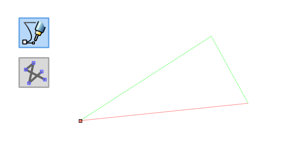 Рисование треугольника кривыми Безье в Inkscape