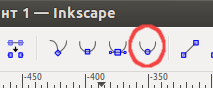 Сделать выделенные узлы гладкими в Inkscape