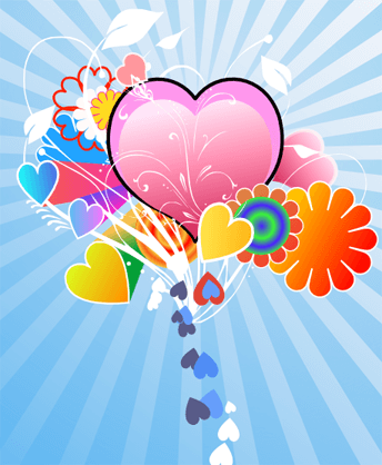 Финальное изображение созданной в Inkscape открытки на день святого Валентина