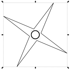 Выравниваем круг и звезду относительно документа Inkscape