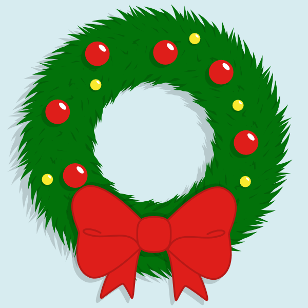 Финальное изображение нарисованного в Inkscape рождественского венка